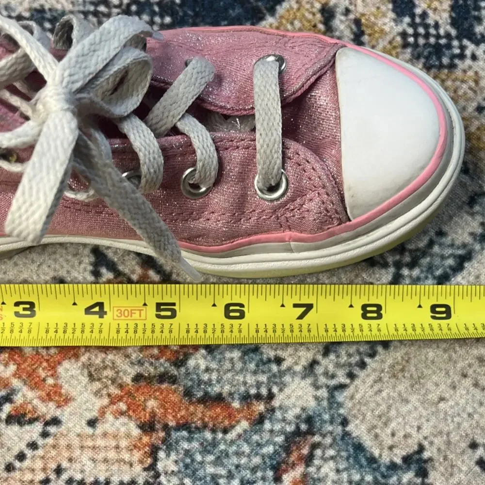 Converse Chuck Taylor All Star Pink Glitter High Top Sneakers Unisex Kids US 1